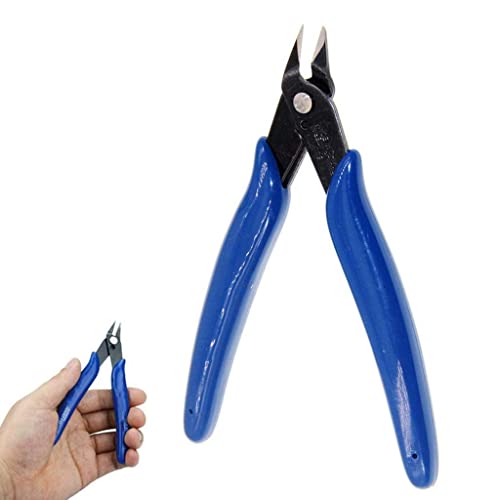 Juliyeh JXQ01 Wire Cutter, Wire Cable Cutters Cutting Pliers, Cutting Side Snip Flush Pliers Diagonal Side Cutter with Soft Grip Slip Guards Handles for DIY Craft and Jewelry Blue