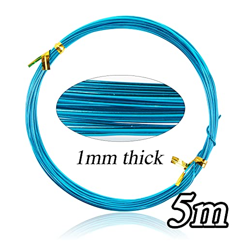 10 Colors 50 Meters Aluminium Craft Wires 1MM Coloured Alumina Round Wire Craft Wire for DIY Handmade Jewellery and Crafts Bicycle Motorcycle Modeling Weaving Bonsai Modeling Aluminum Wire