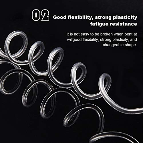 BENECREAT 12 Gauge (2mm) Transparent PVC Plastic Covered Aluminum Wire 100FT(30m) Bendable Silver Aluminum Craft Wire for Making Clothing, Hats, Headwear, DIY Crafts