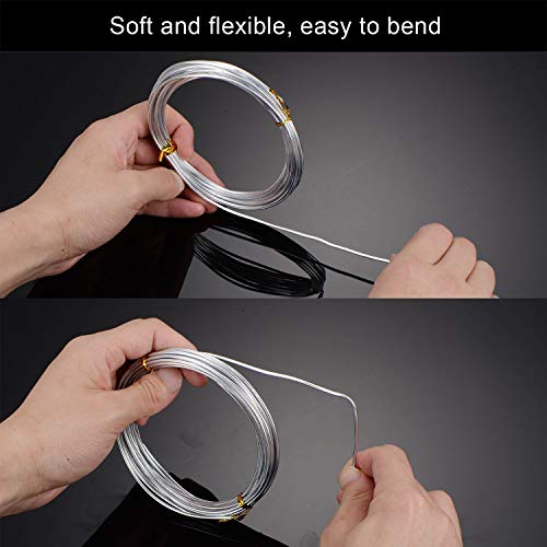 DesignerBox Aluminium Wire With 1PCS Wire Cutter, 10M/ 33.3ft Craft Flexible Bonsai Training Wire for sculpture, Jewellery Making, Earring DIY Clay Modelling Bonsai