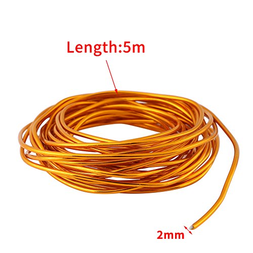 5m Aluminium Wire Rolls, 2mm Round Bendy Craft Wire for Jewelry Making DIY Sculpture Modelling Making and Crafts(Black)