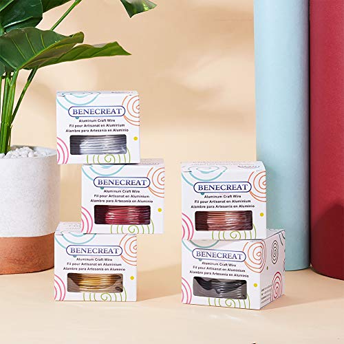 BENECREAT 12 Gauge (2mm) Aluminum Wire 30m (100FT) Matte Effect Jewelry Craft Making Beading Floral Colored Aluminum Craft Wire - Black