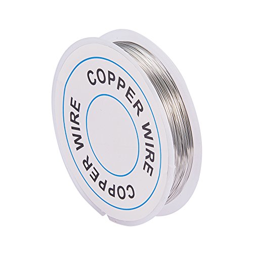 PH PandaHall 26M 0.3mm Jewellery Wire for Jewellery Making, Copper Craft Wire Tarnish Resistant Copper Beading Wire Silver Craft Jewelry Wire for Jewelry Making Supplies and Crafting, 28 Gauge