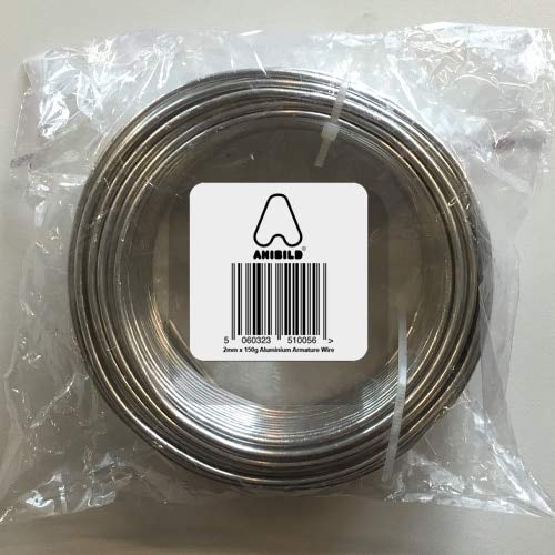 Aluminium Wire 2mm x 20 meters | Perfect for Crafts Such as Modelling, Armature Making, Doll Making, Jewellery Making and Flower Arranging by Anibild Aardman Armatures