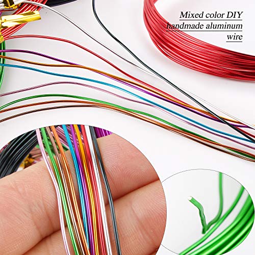 10 Colors 50 Meters Aluminium Craft Wires 1MM Coloured Alumina Round Wire Craft Wire for DIY Handmade Jewellery and Crafts Bicycle Motorcycle Modeling Weaving Bonsai Modeling Aluminum Wire