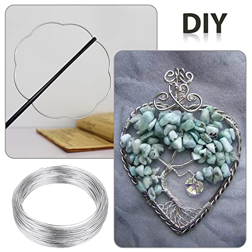 Prasacco 98.4ft/ 30m Aluminum Craft Wire, Craft Silver Wire Thick Bendable Metal Crafting Wire Modelling Wire for Sculpting, Modelling, Skeleton, Floral Making, Jewelry Making (Diameter-1.0mm)