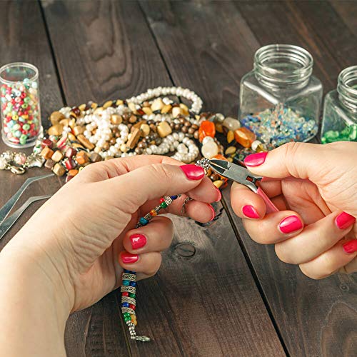 Anezus 4Pcs Jewelry Pliers Tool Set Includes Needle Nose Pliers, Round Nose Pliers, Wire Cutters and Bent Nose Pliers for Jewelry Beading Repair Making Supplies
