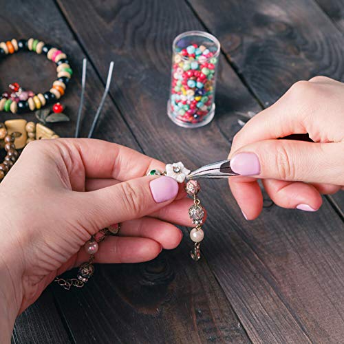 Anezus 4Pcs Jewelry Pliers Tool Set Includes Needle Nose Pliers, Round Nose Pliers, Wire Cutters and Bent Nose Pliers for Jewelry Beading Repair Making Supplies