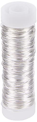Rayher 2405522 Thin Craft Wire for Crochet Jewellery, Beading Wire for Jewelry Making, silver, Diameter 0.3 mm