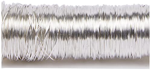 Rayher 2405522 Thin Craft Wire for Crochet Jewellery, Beading Wire for Jewelry Making, silver, Diameter 0.3 mm