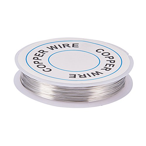 PH PandaHall 26M 0.3mm Jewellery Wire for Jewellery Making, Copper Craft Wire Tarnish Resistant Copper Beading Wire Silver Craft Jewelry Wire for Jewelry Making Supplies and Crafting, 28 Gauge