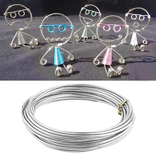 1mm Aluminum Craft Wire, 10 Meteres Aluminum Sculpting Wire, Silver Bendy Crafting Wire Bendable Metal Wire for Sculpting, DIY Art Craft Floral Making, Jewelry Making, Wrapping and Wire Weaving