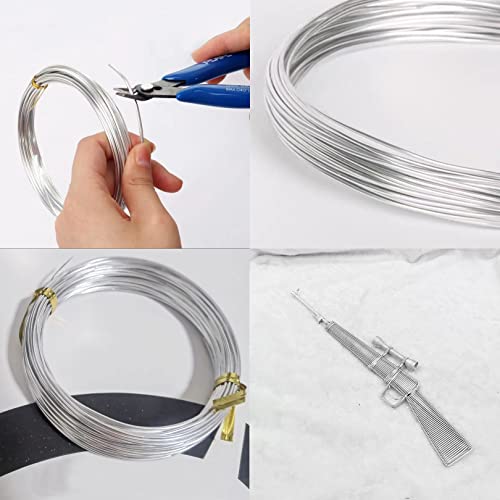 1mm Aluminum Craft Wire, 10 Meteres Aluminum Sculpting Wire, Silver Bendy Crafting Wire Bendable Metal Wire for Sculpting, DIY Art Craft Floral Making, Jewelry Making, Wrapping and Wire Weaving