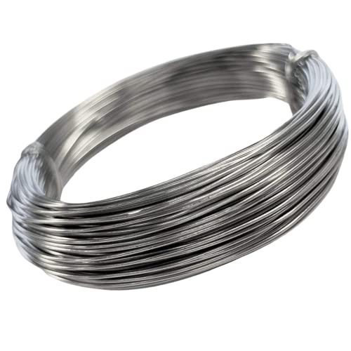 Kids B Crafty 1mm Galvanised Garden Wire Craft 30 Metres Metal for Florist Modelling Gardening Vine Plants Support Thin Mod ROC Craft Wire - Floral Wire - Silver Wire