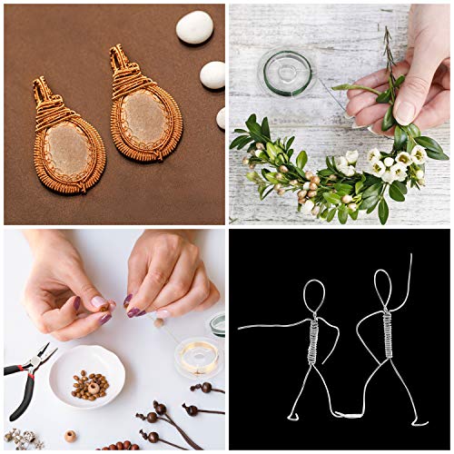 Kurtzy Coloured Aluminium Wire for Jewellery and Pliers Making (12 Pieces) - Thickness 0.3 mm - 10 m Rolls - 10 Colours - Soft Metal for Beading, Jewelry, Floral Art, Modelling Black