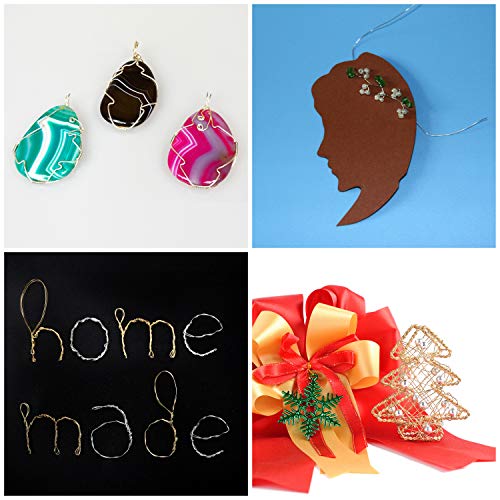 Kurtzy Coloured Aluminium Wire for Jewellery and Pliers Making (12 Pieces) - Thickness 0.3 mm - 10 m Rolls - 10 Colours - Soft Metal for Beading, Jewelry, Floral Art, Modelling Black