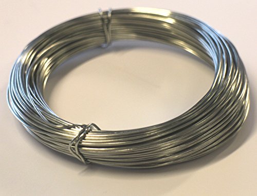 Kids B Crafty 1mm Galvanised Garden Wire Craft 30 Metres Metal for Florist Modelling Gardening Vine Plants Support Thin Mod ROC Craft Wire - Floral Wire - Silver Wire