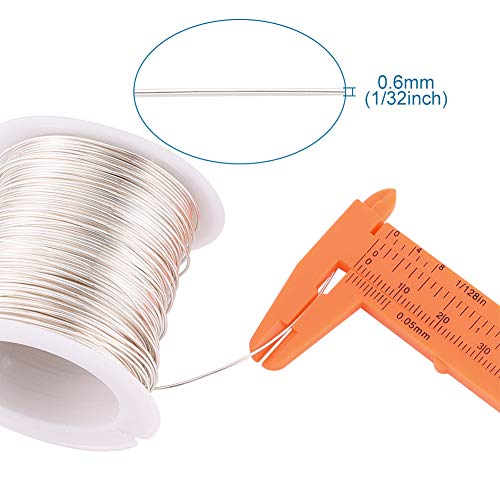Craftdady 18Meter x 0.6mm Silver Copper Wire Long Lasting Plated Tarnish Resistant Craft Wire for Sculpting Armature Jewellery Making