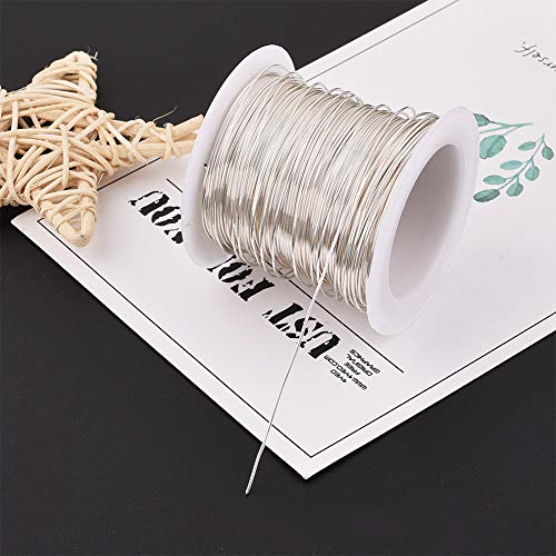 Craftdady 18Meter x 0.6mm Silver Copper Wire Long Lasting Plated Tarnish Resistant Craft Wire for Sculpting Armature Jewellery Making
