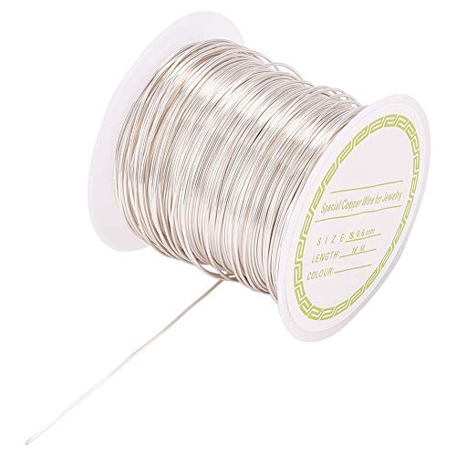 Craftdady 18Meter x 0.6mm Silver Copper Wire Long Lasting Plated Tarnish Resistant Craft Wire for Sculpting Armature Jewellery Making