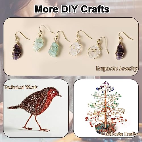 OKUYAN 3Rolls Craft Wire 0.3mm Jewelry Wire Metal Jewelry Beading Wire Soft Copper Wire Kit with Wire Cutter Flexible Craft Wire for Jewelry Making Supplies DIY Crafts Sculpting Modelling（50M/Roll）