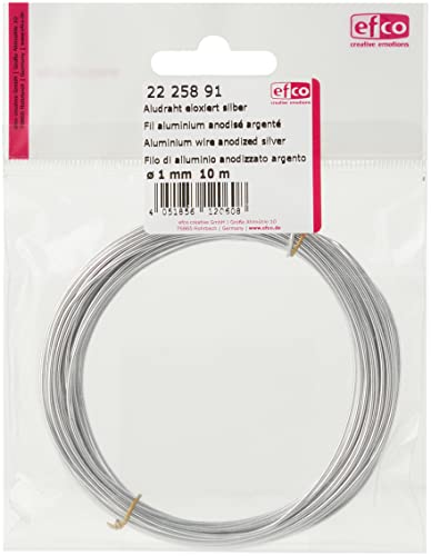 Efco 22 258 91 1 mm x 10 m Aluminium Anodised Round Wire, Silver