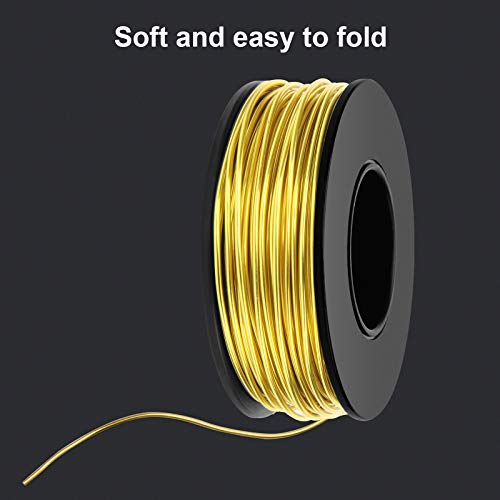 Aluminum Craft Wire,1mm 2mm 3mm Gold Aluminum Wire for Crafting Wire Soft DIY Metal Craft Art Wire (Gold, 1 mm x 23 m)