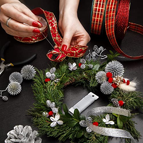 Florist Wire White Floristry Wires for Christmas Wreath Making, 22 Gauge Flexible Paddle Wire Binding Wire Garden Floral Wire for Crafting, Wedding Garland, Bouquets, Plants, DIY Flower Arrangements