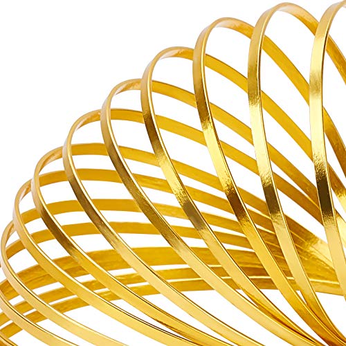 BENECREAT 2 Rolls 32 Feet Gold Sliver Flat Jewelry Craft Wire 18 Gauge Aluminum Wire 3mm Wide for Bezel Jewelry Making, Sculpting, Armature Craft