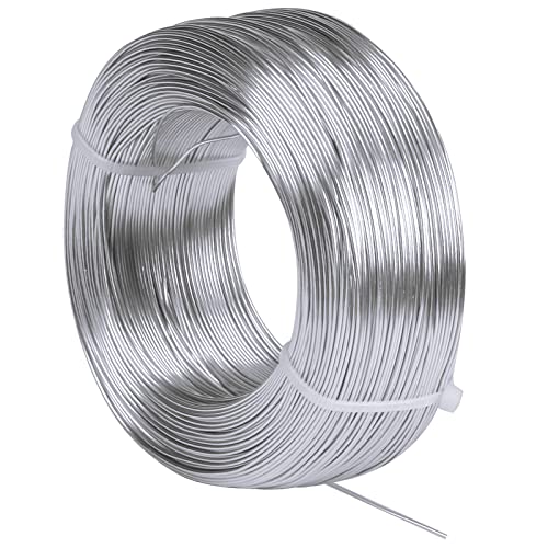 200m / 656ft Aluminum Craft Wire, Silver Craft Wire 1mm, 18 Gauge Sculpting Metal Wire, Bendable Wire for DIY Modelling Crafts, Bike Model, Beading Jewelry Making