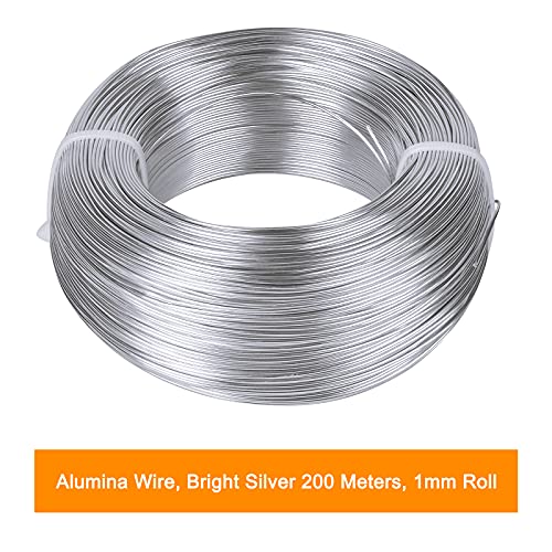 200m / 656ft Aluminum Craft Wire, Silver Craft Wire 1mm, 18 Gauge Sculpting Metal Wire, Bendable Wire for DIY Modelling Crafts, Bike Model, Beading Jewelry Making