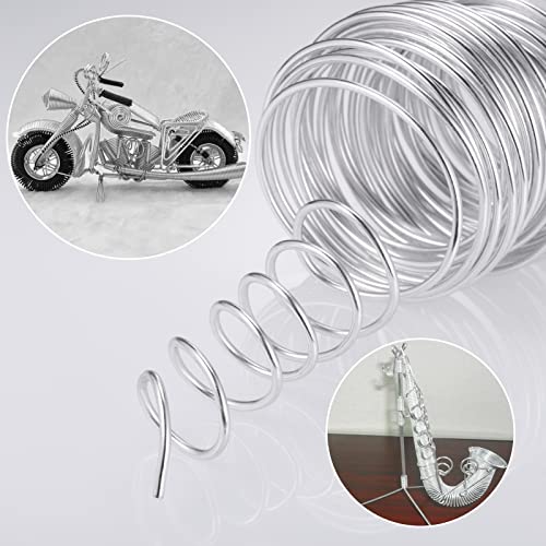 Zocipro Aluminium Wire 3mm x 10m, Bendy Craft Wire, Silver Plated Jewellery Wire, Flexible Modelling Wire Suitable for DIY Sculptures, Jewelry Making, Wire Weaving and Wrapping