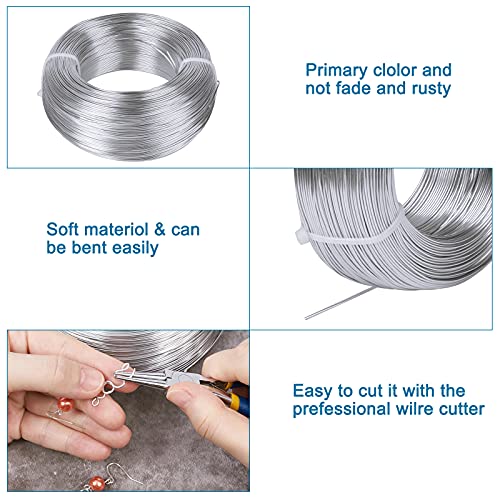 200m / 656ft Aluminum Craft Wire, Silver Craft Wire 1mm, 18 Gauge Sculpting Metal Wire, Bendable Wire for DIY Modelling Crafts, Bike Model, Beading Jewelry Making