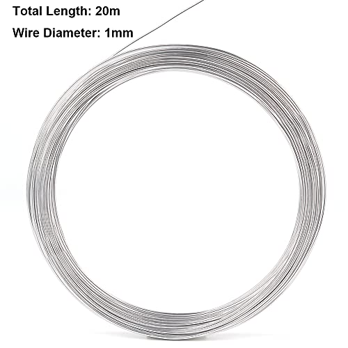Ucatcher 65.6 Feet 18 Gauge Aluminum Wire Soft Metal Craft Wire for Sculpting Armature Garden DIY Crafts Making, Silver
