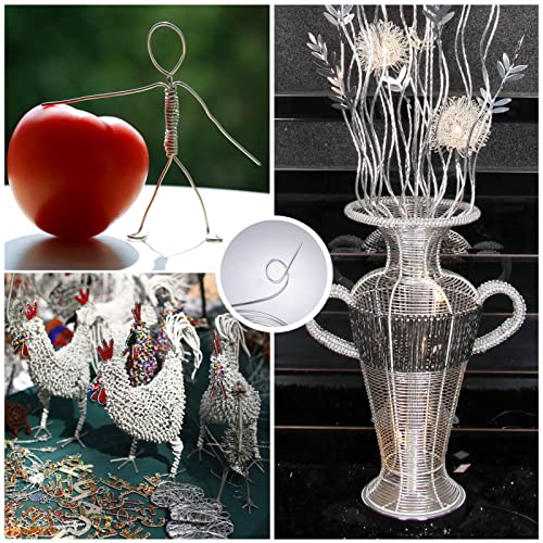 Zocipro Aluminium Wire 3mm x 10m, Bendy Craft Wire, Silver Plated Jewellery Wire, Flexible Modelling Wire Suitable for DIY Sculptures, Jewelry Making, Wire Weaving and Wrapping