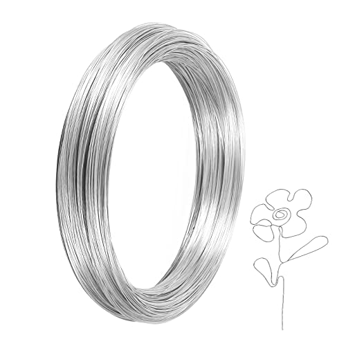 18 Gauge 1mm Silver Craft Wire, 30m 98.4ft Aluminium Wire Jewellery Wire Floristry Wires Sculpting Modelling Metal Wire for Craft Sculpting Jewellery Making Wire