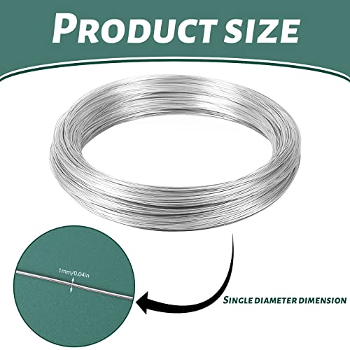 18 Gauge 1mm Silver Craft Wire, 30m 98.4ft Aluminium Wire Jewellery Wire Floristry Wires Sculpting Modelling Metal Wire for Craft Sculpting Jewellery Making Wire