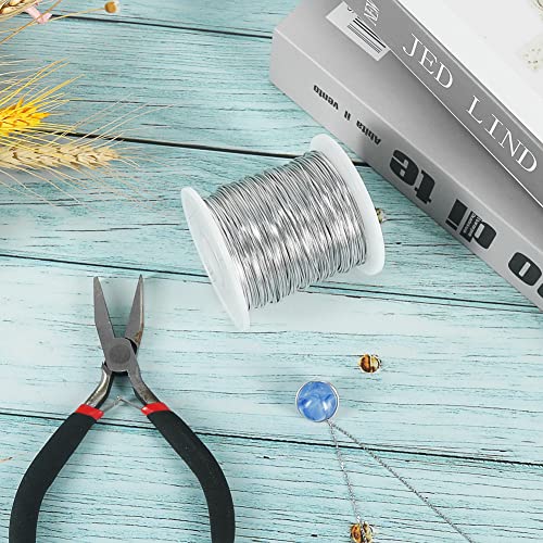 20 Gauge 0.8mm Aluminum Craft Wire for Jewellery Making, 328 Feet Bendable Metal Wire for Sculpting, Crafting, Modelling and Wrapping (Silver)