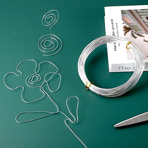18 Gauge 1mm Silver Craft Wire, 30m 98.4ft Aluminium Wire Jewellery Wire Floristry Wires Sculpting Modelling Metal Wire for Craft Sculpting Jewellery Making Wire
