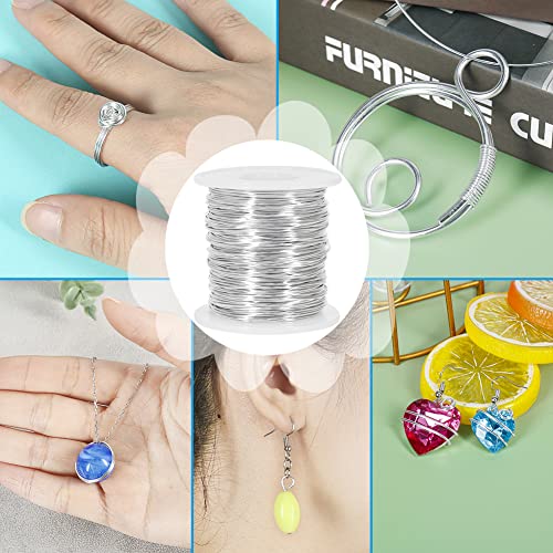 20 Gauge 0.8mm Aluminum Craft Wire for Jewellery Making, 328 Feet Bendable Metal Wire for Sculpting, Crafting, Modelling and Wrapping (Silver)