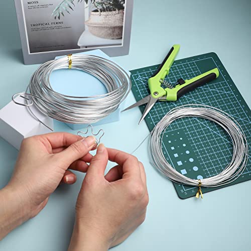 12 Gauge & 18 Gauge Craft Wire, 66 Feet Aluminum Wire Bendable Metal Crafting Wire Silver Modelling Wire for DIY Bike Skeleton Craft Floral Making