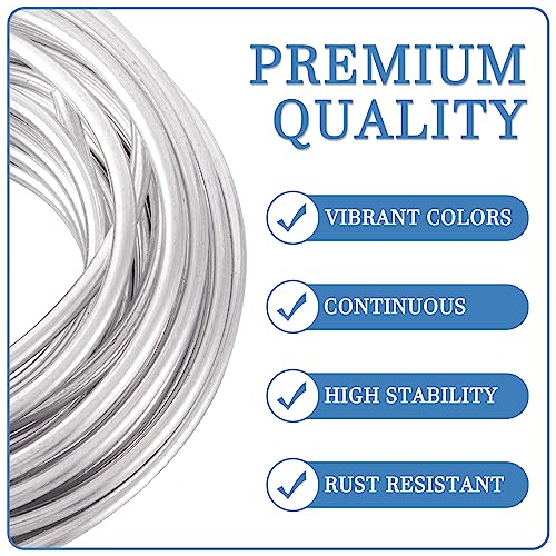 PandaHall 33 Feet Aluminum Wire 5mm Metal Craft Wire for DIY Manual Arts Jewelry Making (Silver)