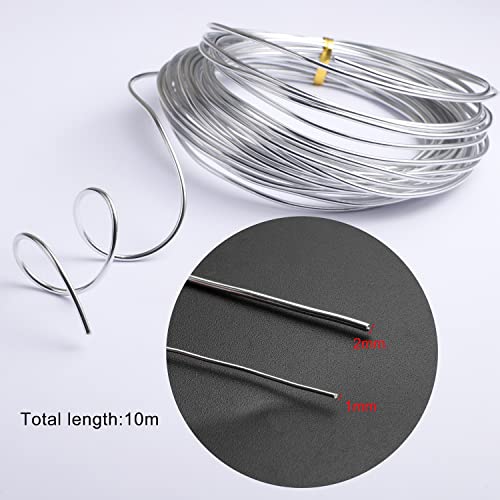 12 Gauge & 18 Gauge Craft Wire, 66 Feet Aluminum Wire Bendable Metal Crafting Wire Silver Modelling Wire for DIY Bike Skeleton Craft Floral Making