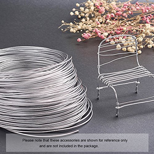 PandaHall 33 Feet Aluminum Wire 5mm Metal Craft Wire for DIY Manual Arts Jewelry Making (Silver)