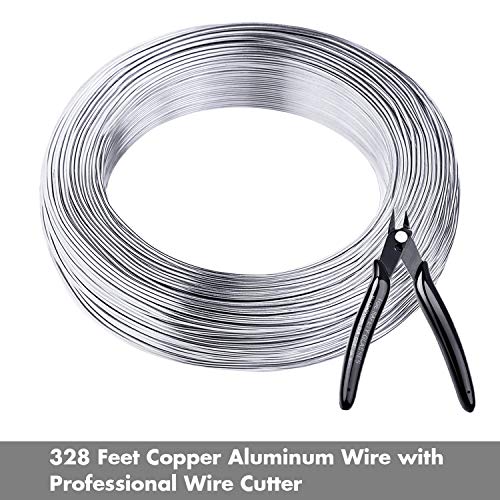 Aluminum Wire, Anezus 18 Gauge 328 FT Metal Wire Bendable Sculpting Aluminum Wire 1mm for Crafts Jewelry Making Beading Floral (Silver)