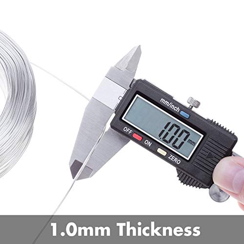 Aluminum Wire, Anezus 18 Gauge 328 FT Metal Wire Bendable Sculpting Aluminum Wire 1mm for Crafts Jewelry Making Beading Floral (Silver)