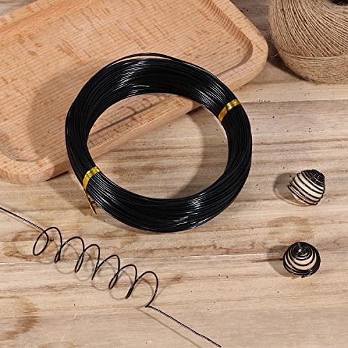 Aluminum Craft Wire, 98.4Ft/ 30m 1mm Metal Wire Armature for Crafts Flexible Bendable Aluminum Wire 18 Gauge for Jewelry Making DIY Crafts Gardening Sculpting (Black)