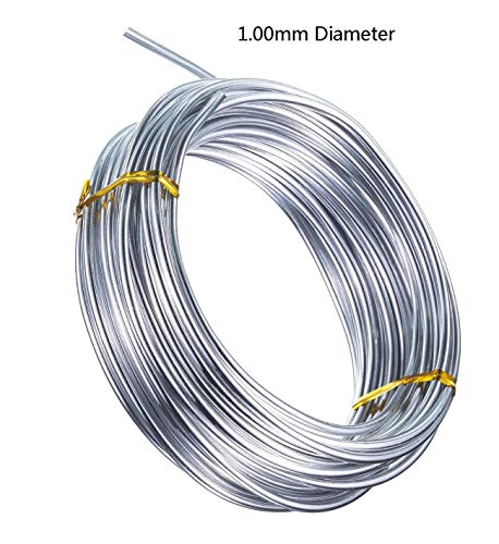 Aluminium Wire Rolls 10m Bendy Craft Silver Wire for Jewelry Making,DIY Sculpture,Modelling Making and Crafts(Sliver,Diameter-1.0mm)