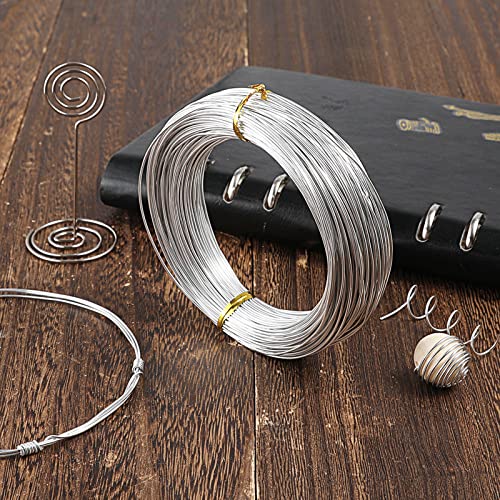 LUTER Aluminum Craft Wire, 164ft/ 50m 18 Gauge 1mm Metal Wire Flexible Bendable Crafting Wire for Jewelry Making Sculpting DIY Crafts Gardening