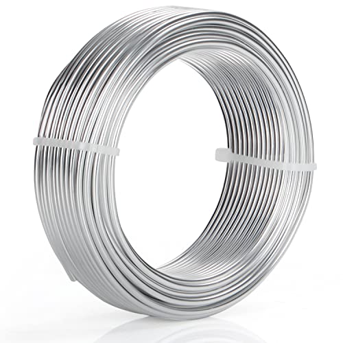 Belle Vous Silver Aluminium Craft Wire (10m) - 3mm Flexible & Bendy Sculpture Craft Rolls - Metal For DIY Sculptures, Skeleton Modelling, Jewellery, Beading, Wreath Making & Bonsai Trees